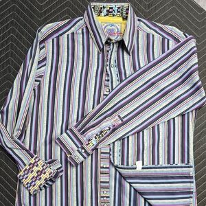 Vintage Robert Graham Vibrant Striped Button Down Shirt
